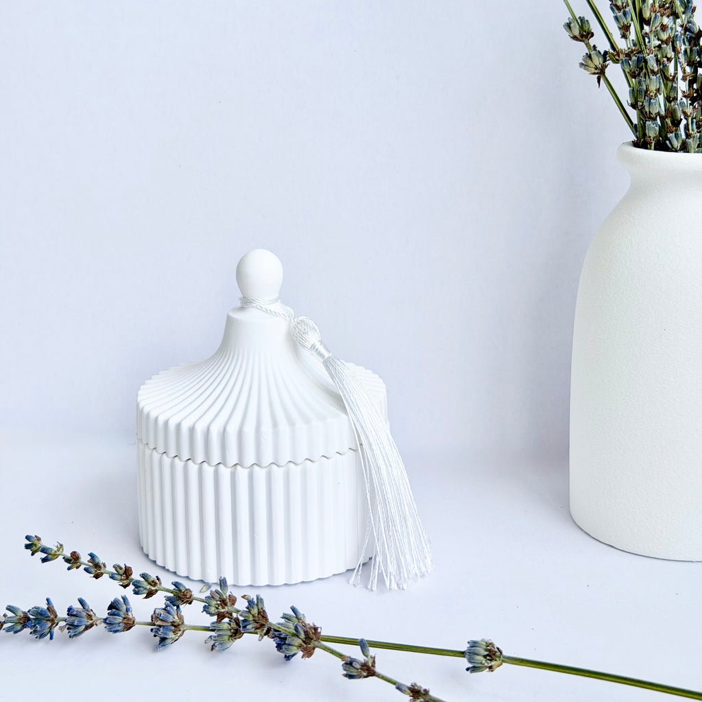 Lavender Tassel Candle