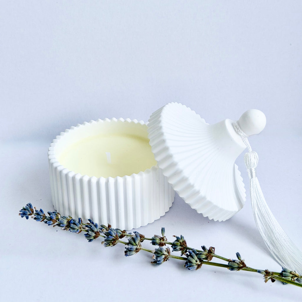 Lavender Tassel Candle