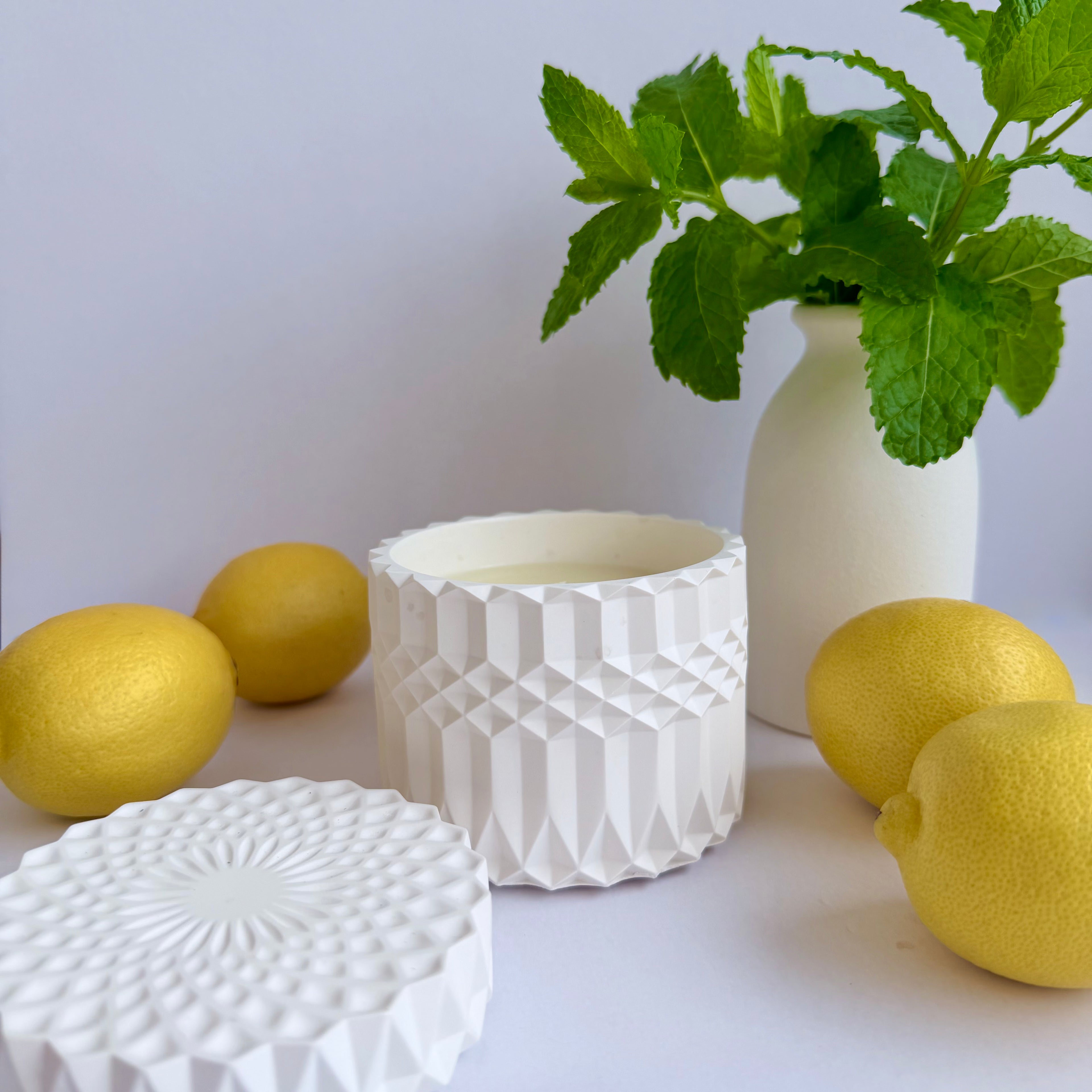 Lemon and Mint Geo Candle