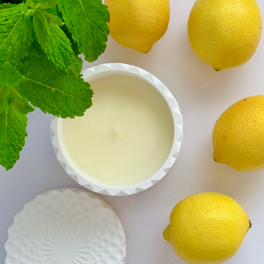 Lemon and Mint Geo Candle