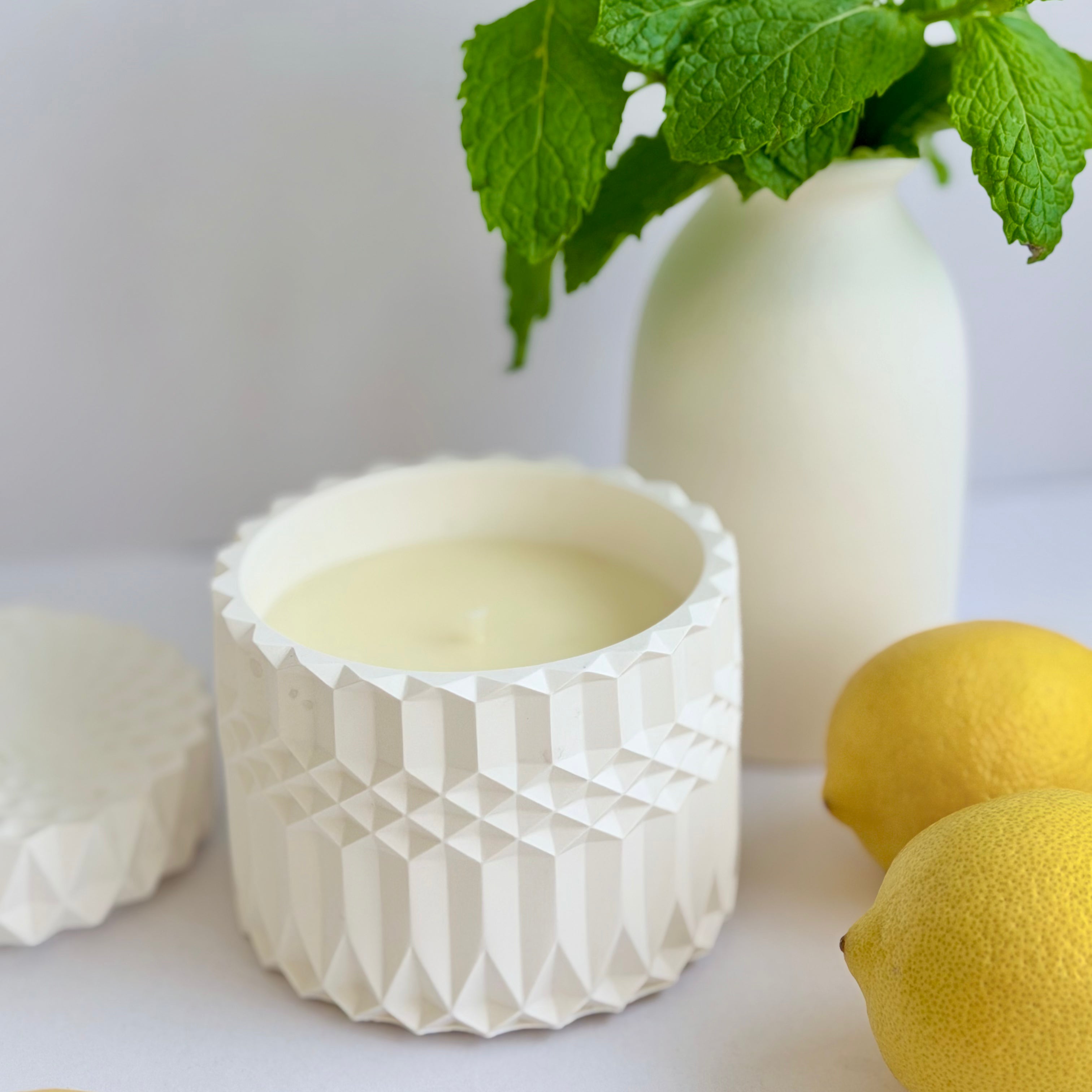 Lemon and Mint Geo Candle