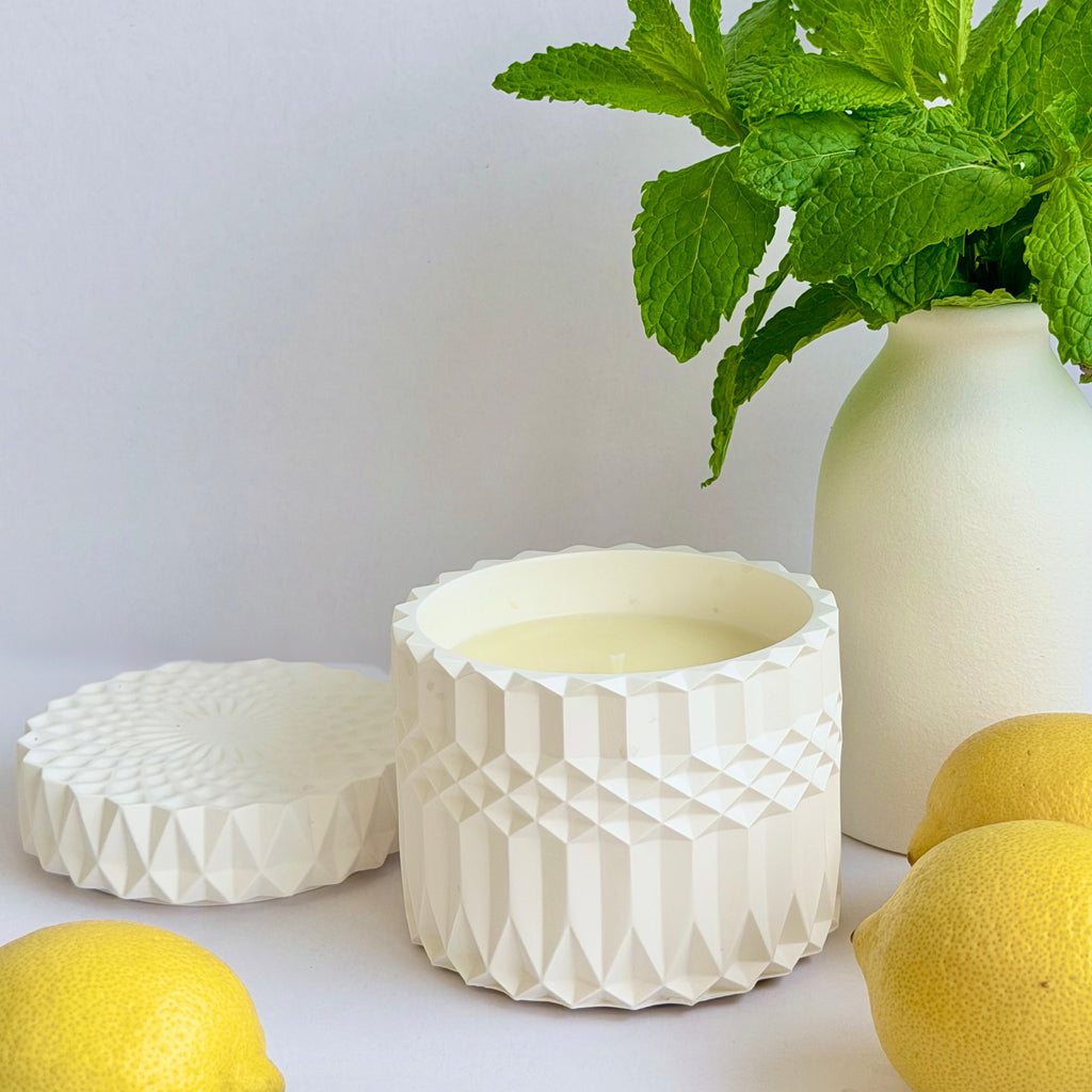 Lemon and Mint Geo Candle