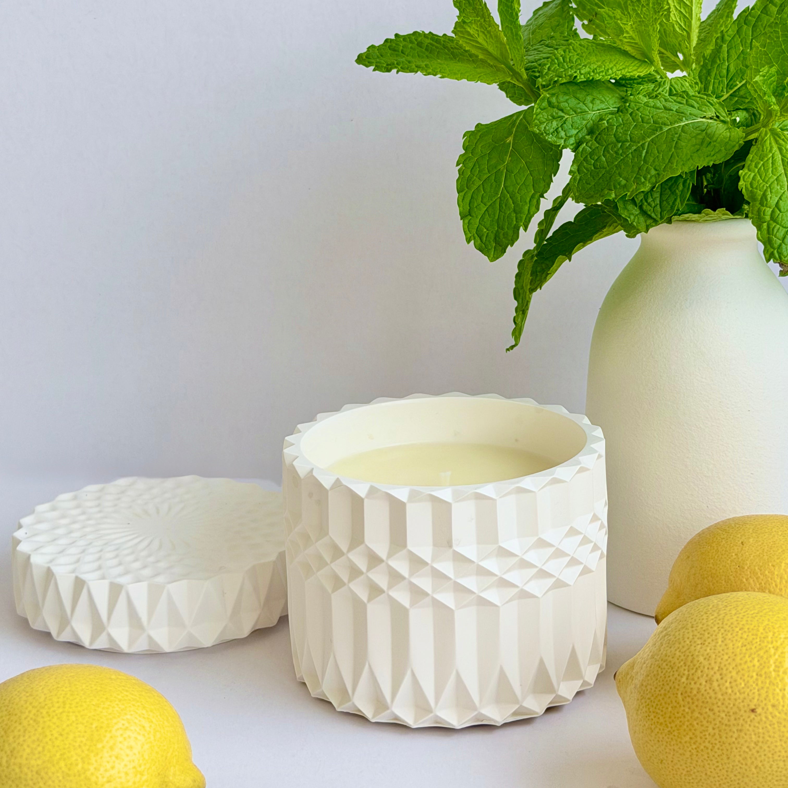 Lemon and Mint Geo Candle
