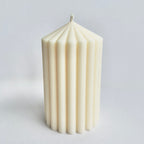 Small Ribbed Pillar Candle