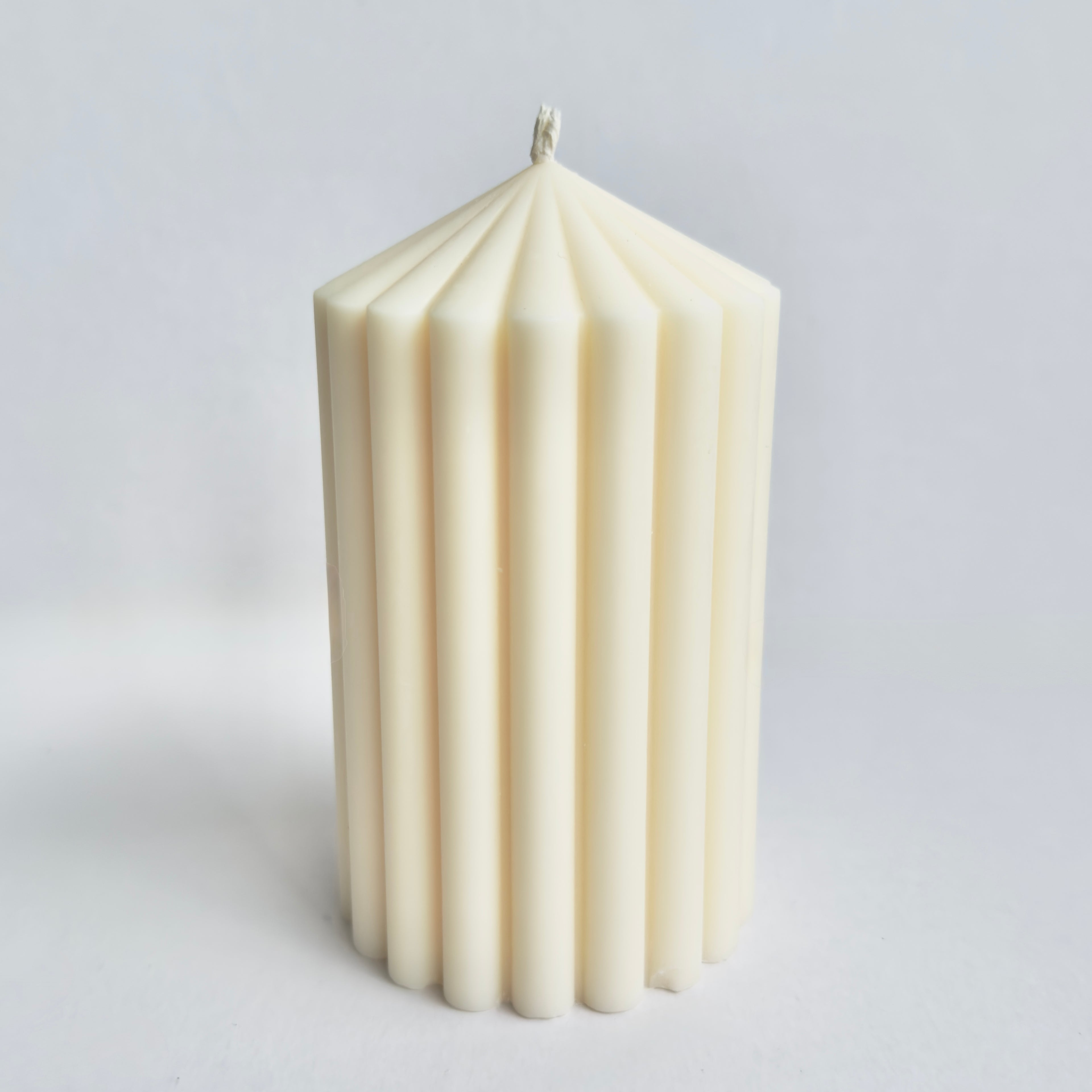 Small Ribbed Pillar Candle