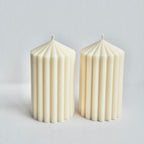Small Ribbed Pillar Candle