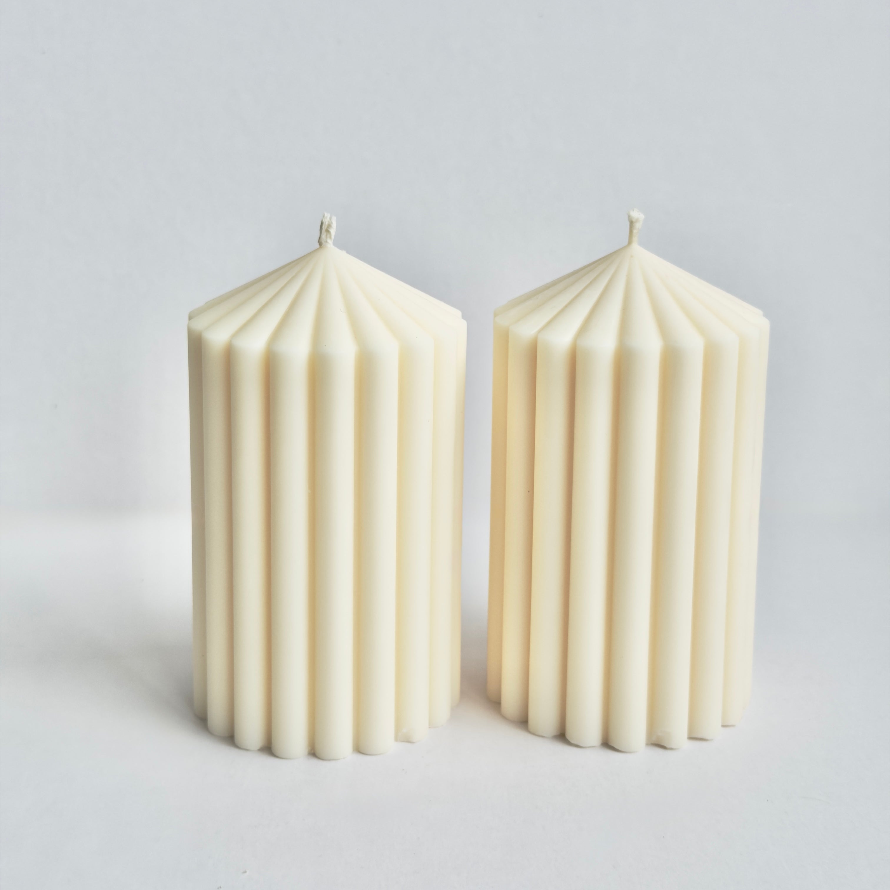 Small Ribbed Pillar Candle