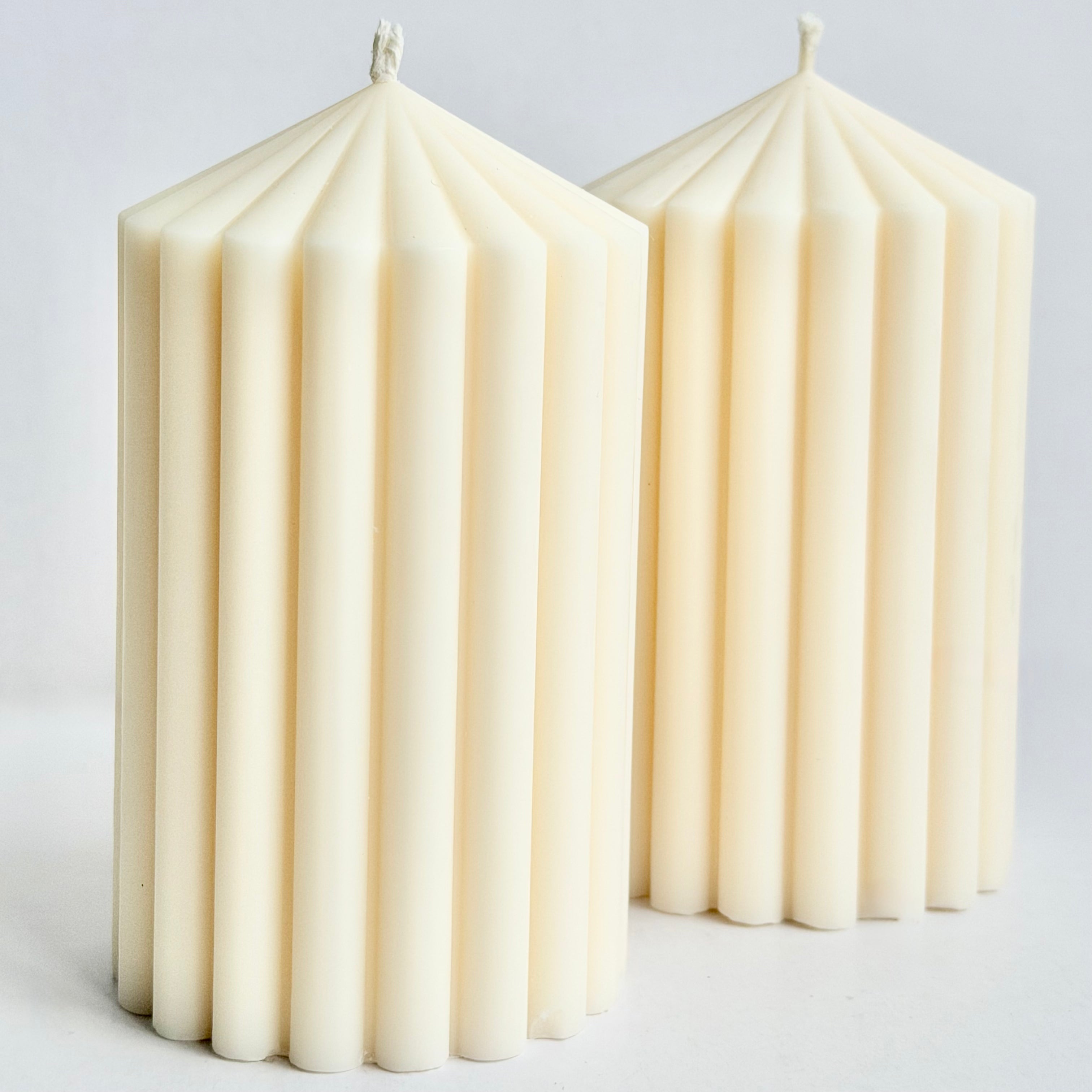 Small Ribbed Pillar Candle