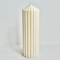 Large Ribbed Pillar Candle