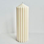 Large Ribbed Pillar Candle