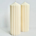 Large Ribbed Pillar Candle