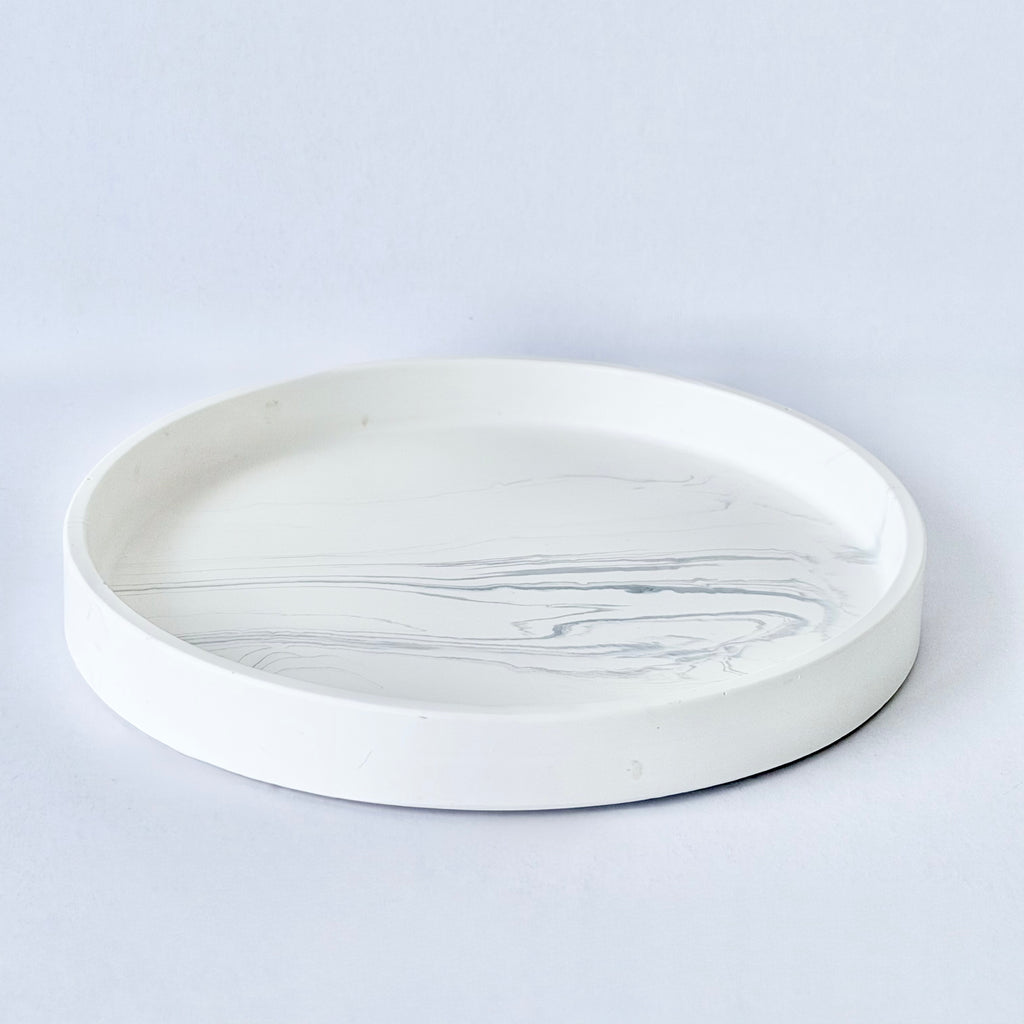 Grey Marble Design Edge Tray (Small)
