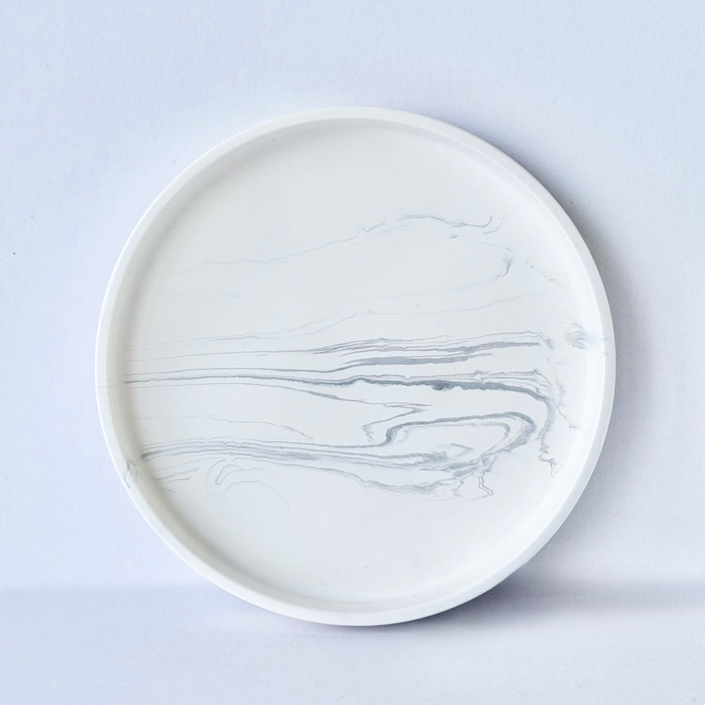 Grey Marble Design Edge Tray (Small)