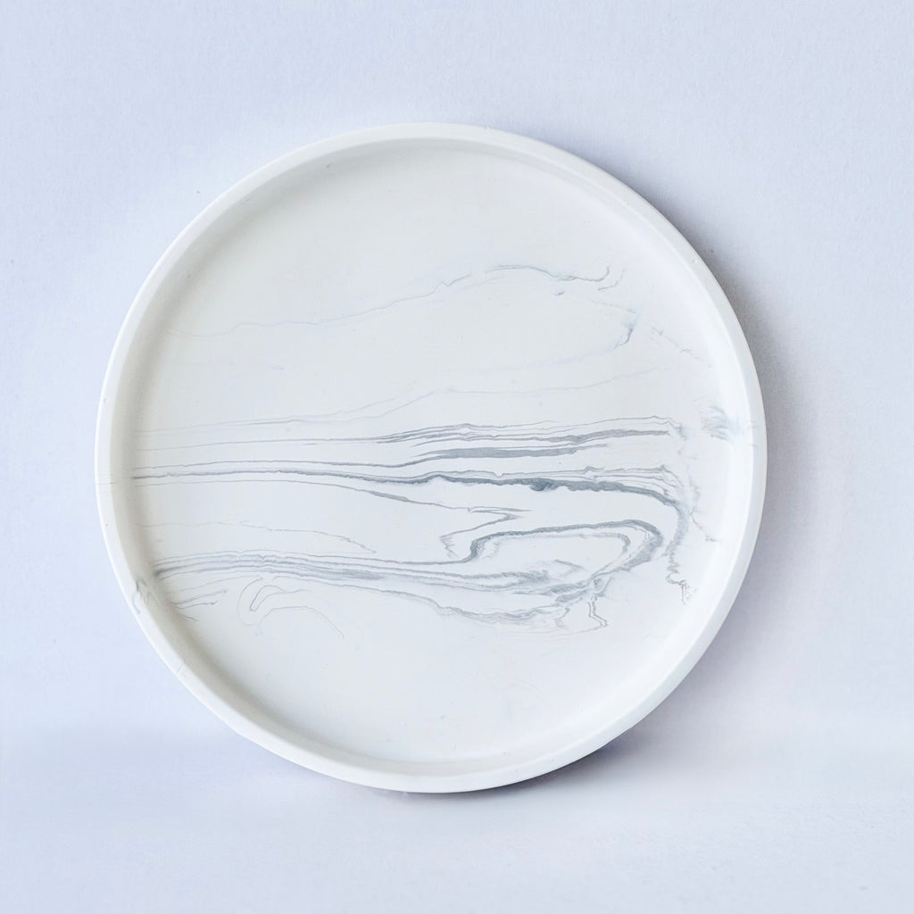 Grey Marble Design Edge Tray (Small)