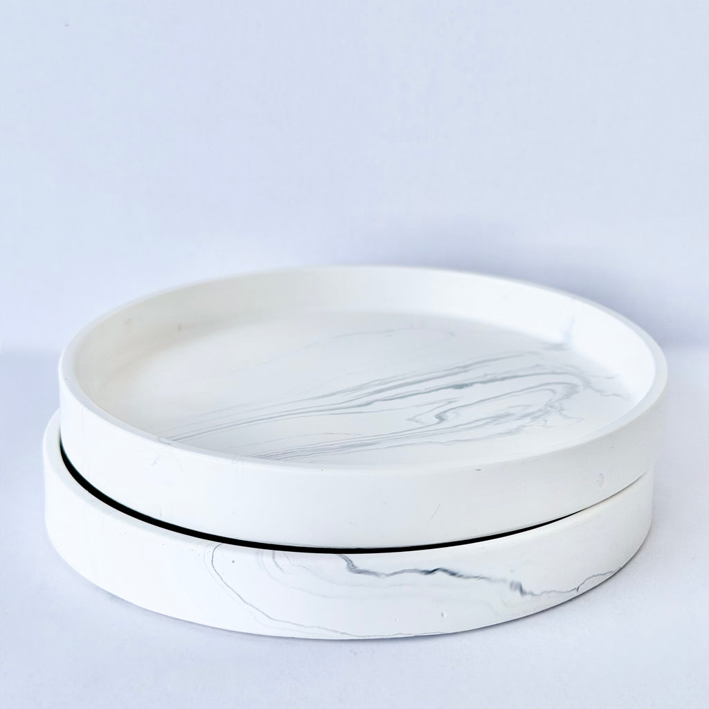 Grey Marble Design Edge Tray (Small)