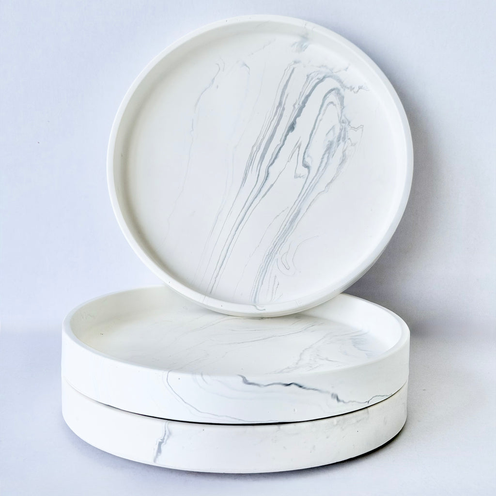 Grey Marble Design Edge Tray (Small)