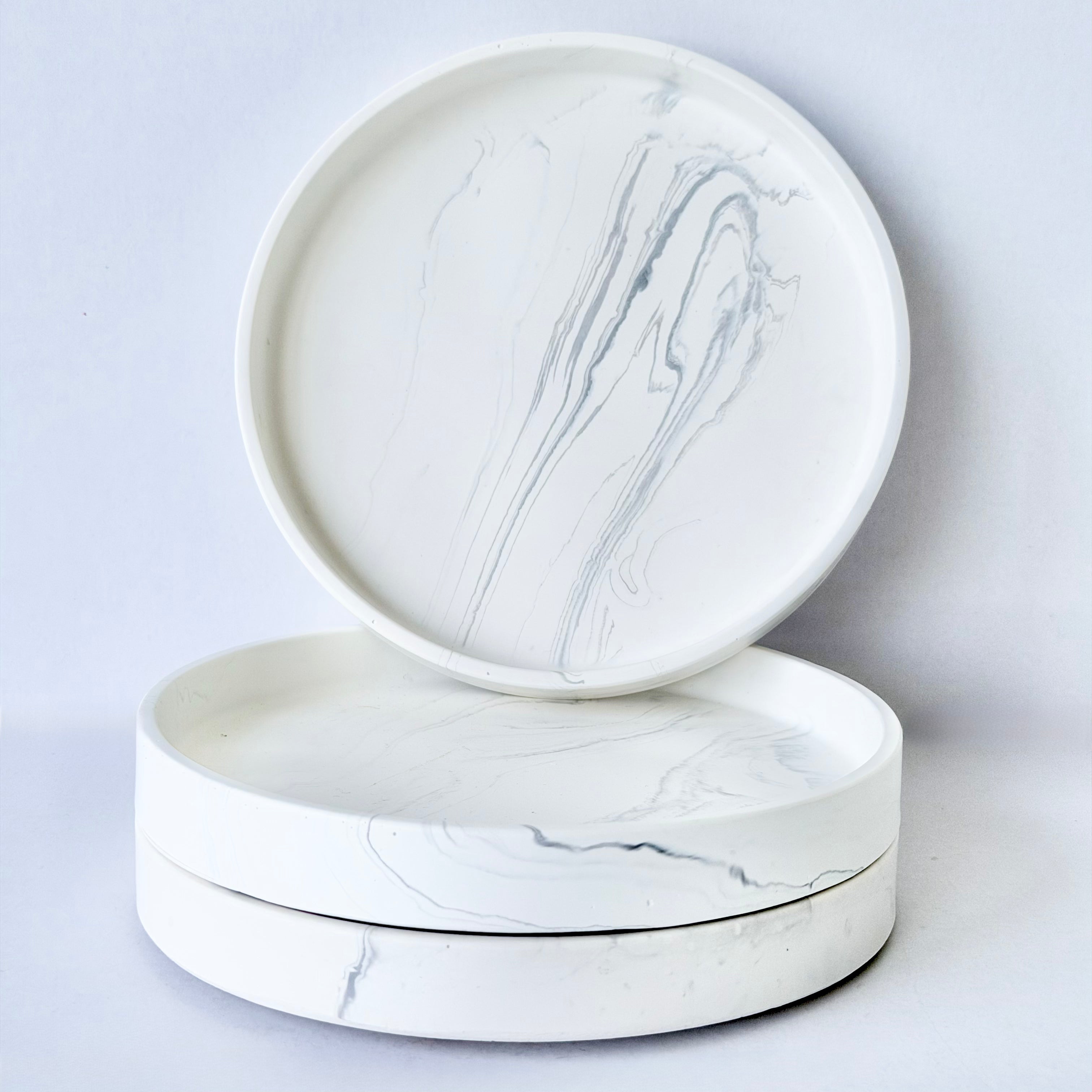 Grey Marble Design Edge Tray (Small)