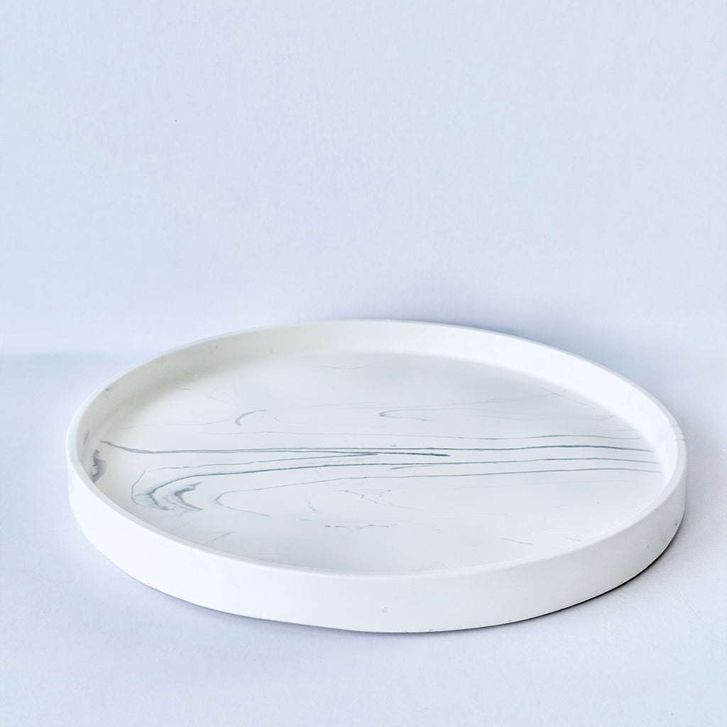 Grey Marble Design Edge Tray (Large)