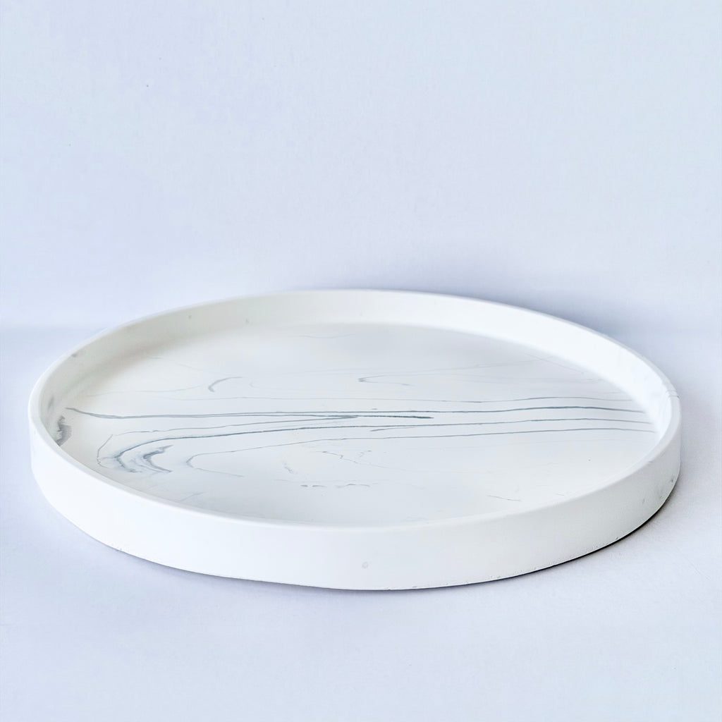 Grey Marble Design Edge Tray (Large)