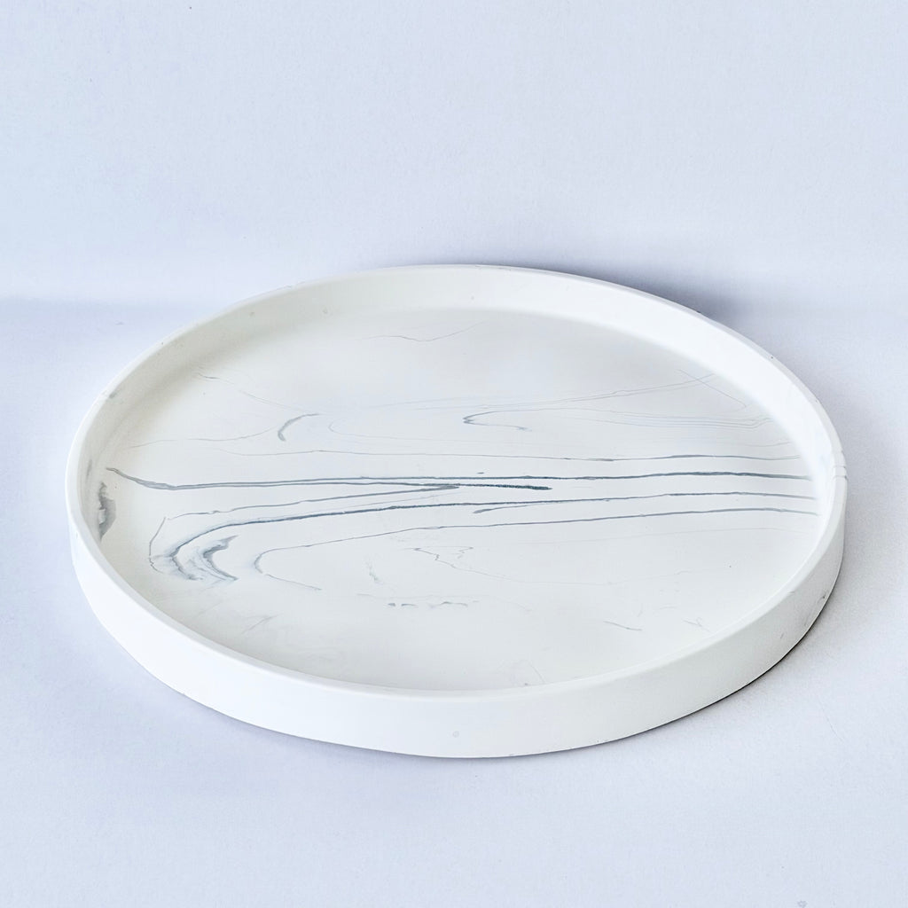 Grey Marble Design Edge Tray (Large)