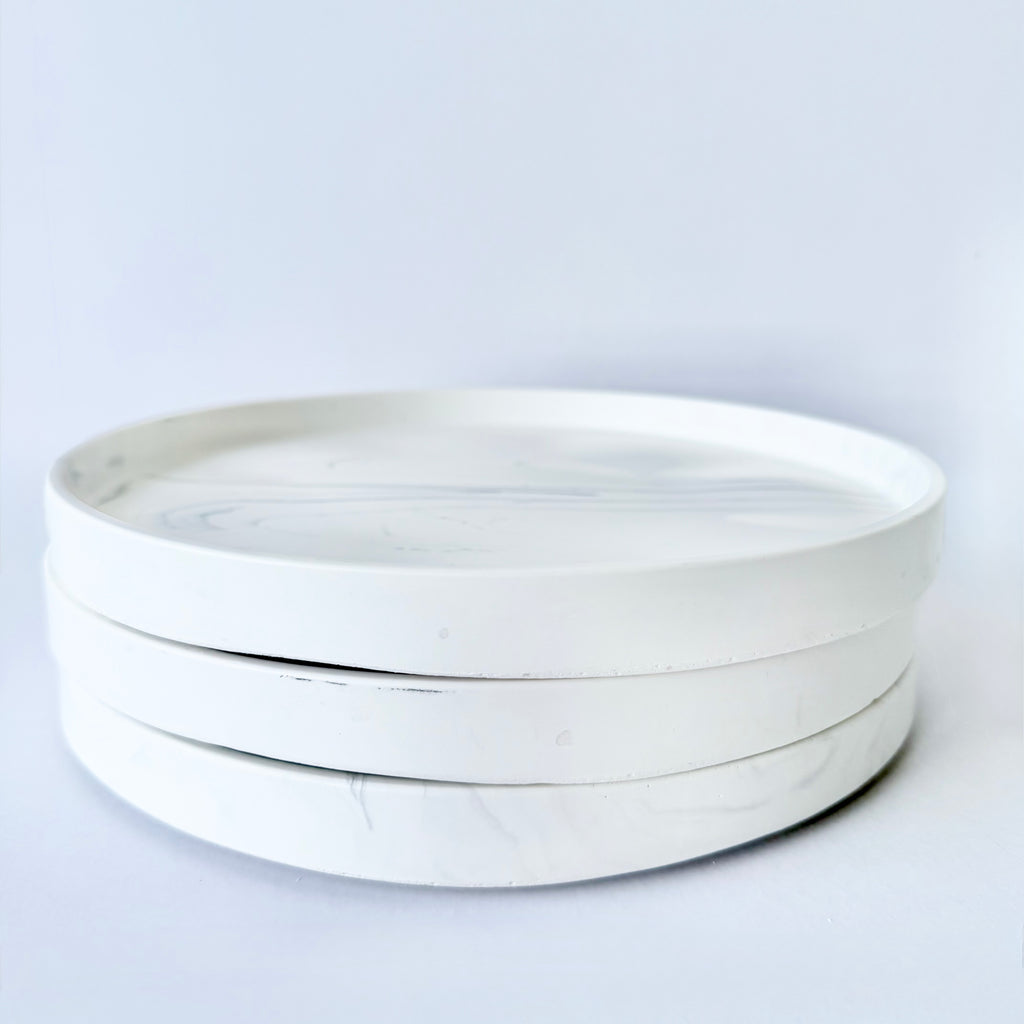 Grey Marble Design Edge Tray (Large)