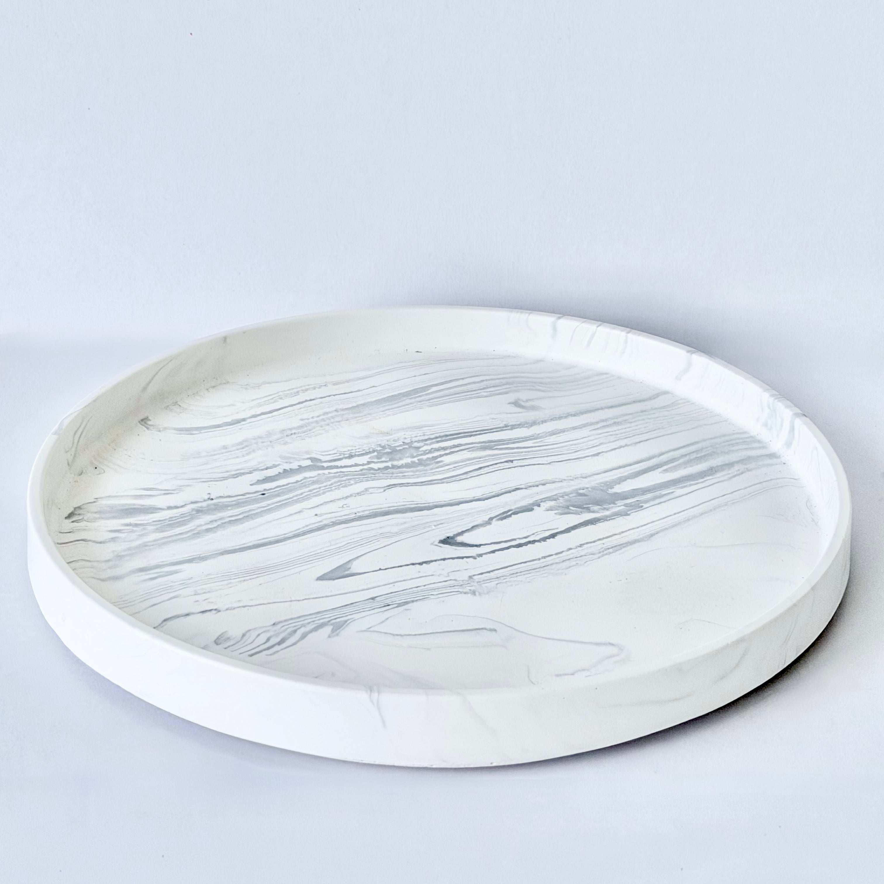 Grey Marble Design Edge Tray (Large)