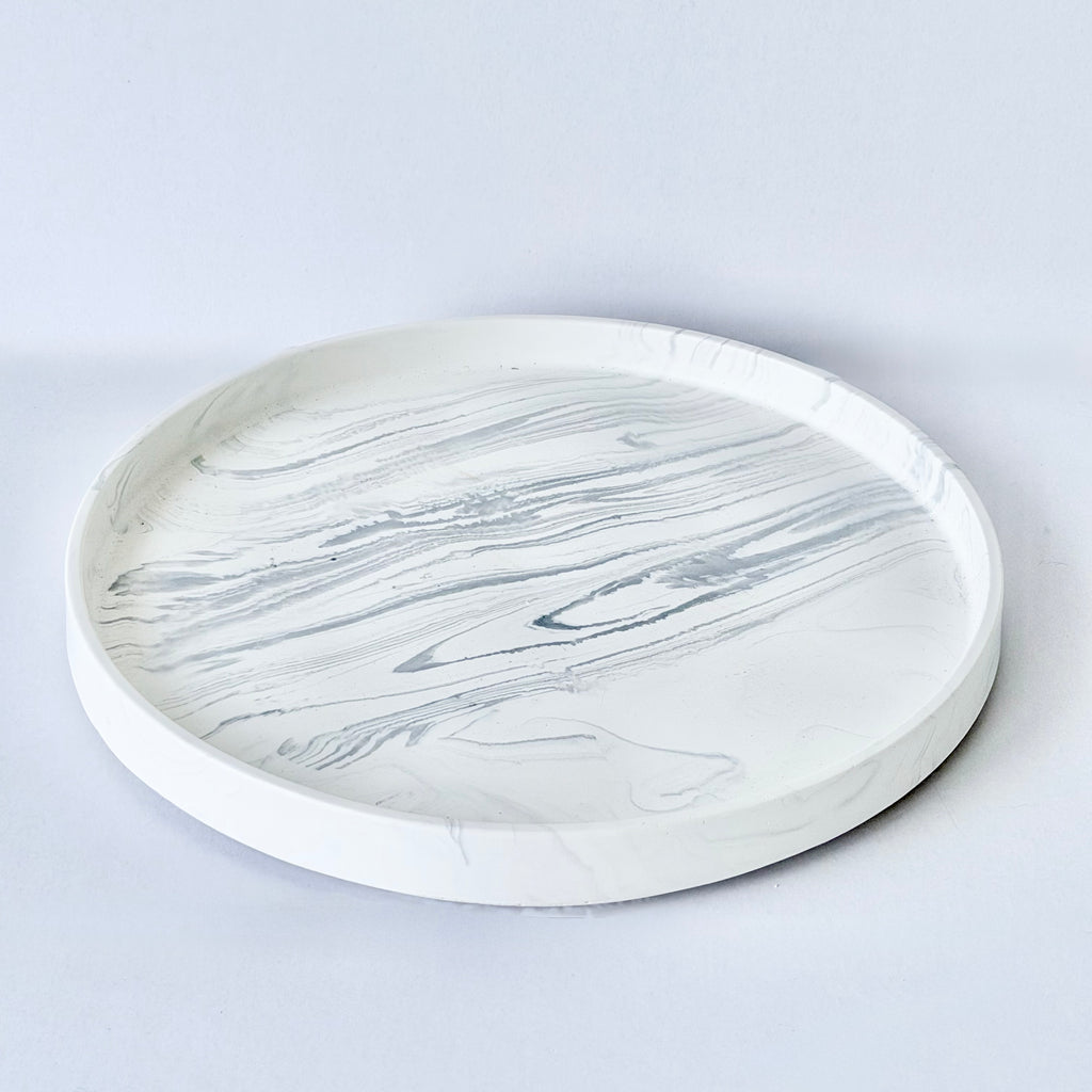 Grey Marble Design Edge Tray (Large)