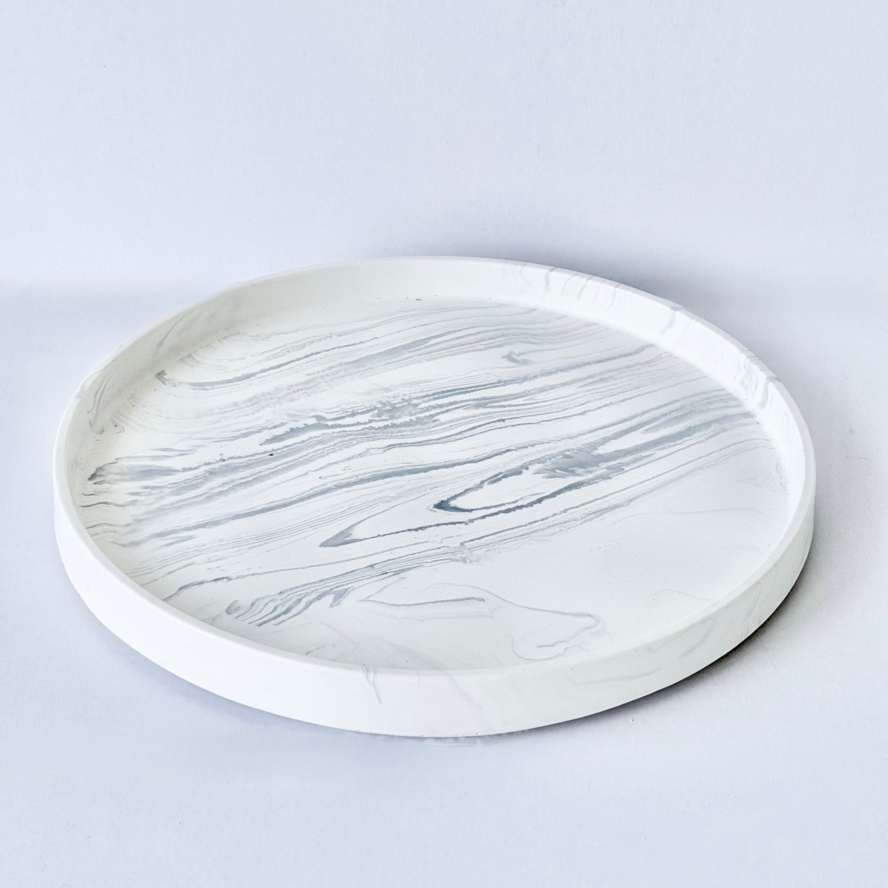 Grey Marble Design Edge Tray (Large)