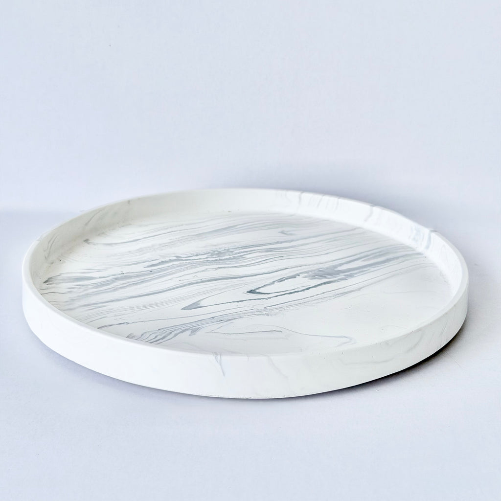 Grey Marble Design Edge Tray (Large)