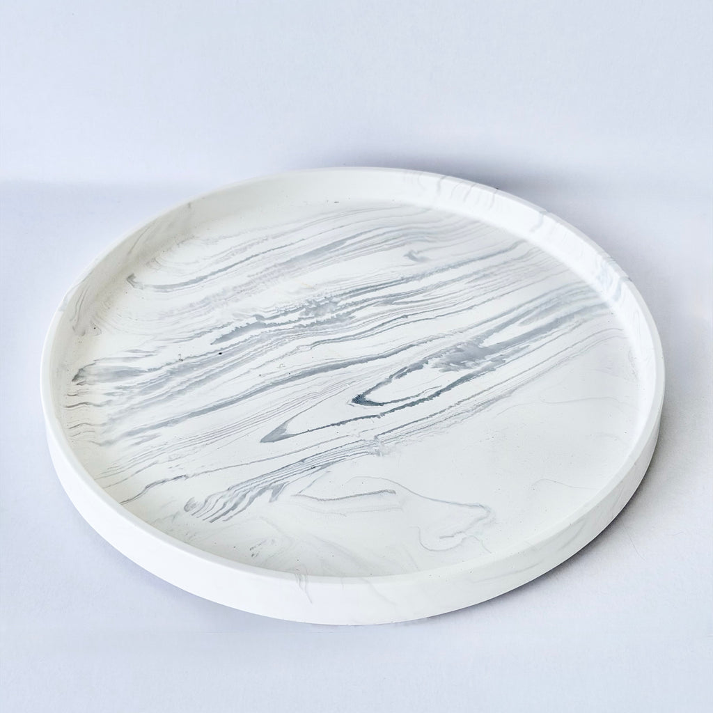 Grey Marble Design Edge Tray (Large)