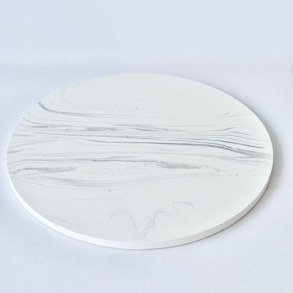 Grey Marble Design Flat Tray
