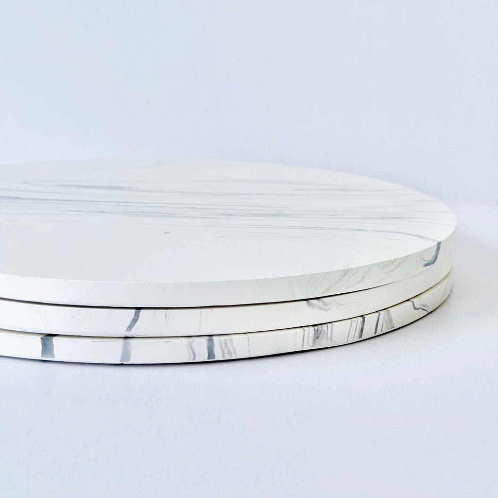 Grey Marble Design Flat Tray