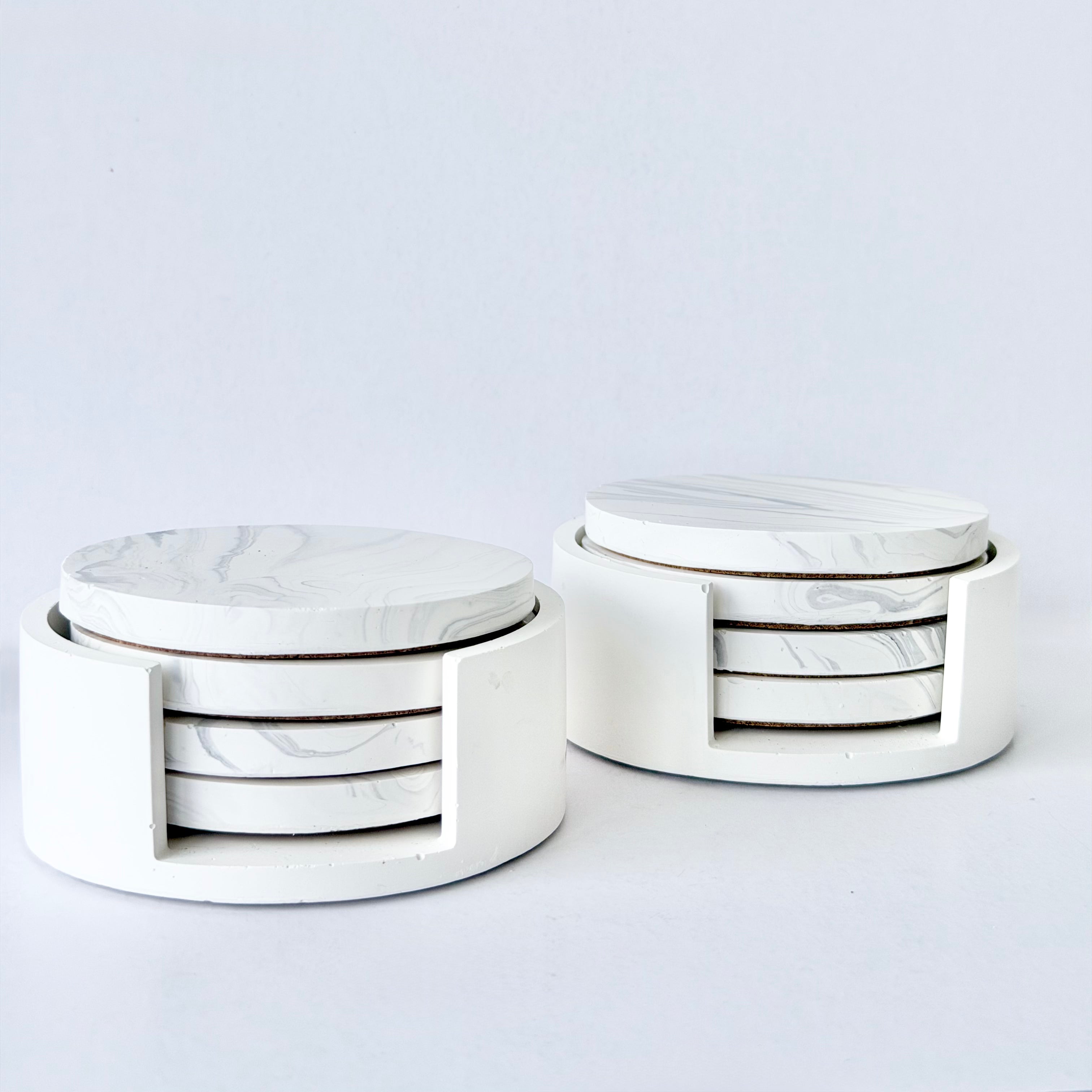 Grey Marble Design Coaster Set