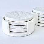 Grey Marble Design Coaster Set