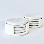 Grey Marble Design Coaster Set