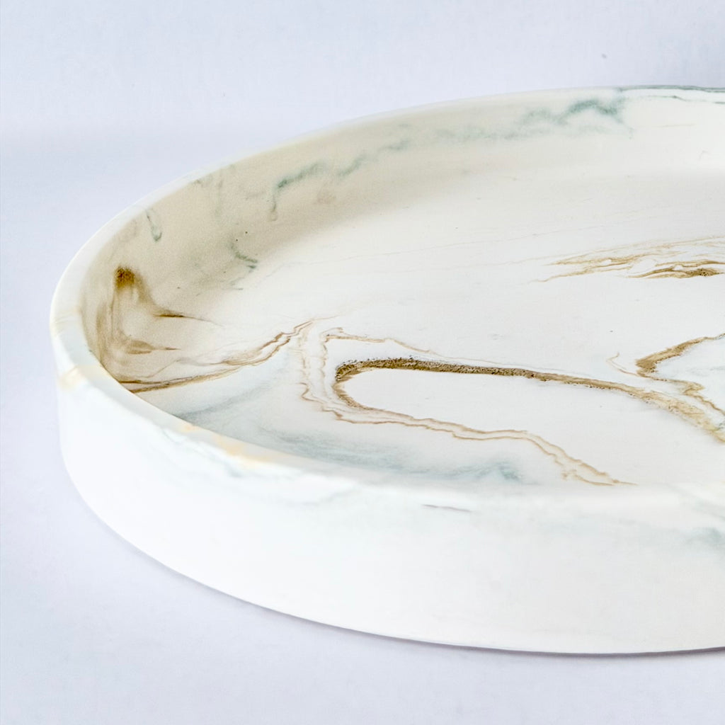 Gold Marble Design Edge Tray (Small)