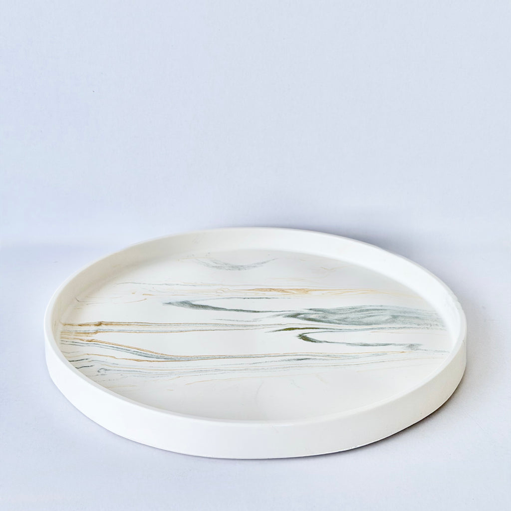 Gold Marble Design Edge Tray (Large)