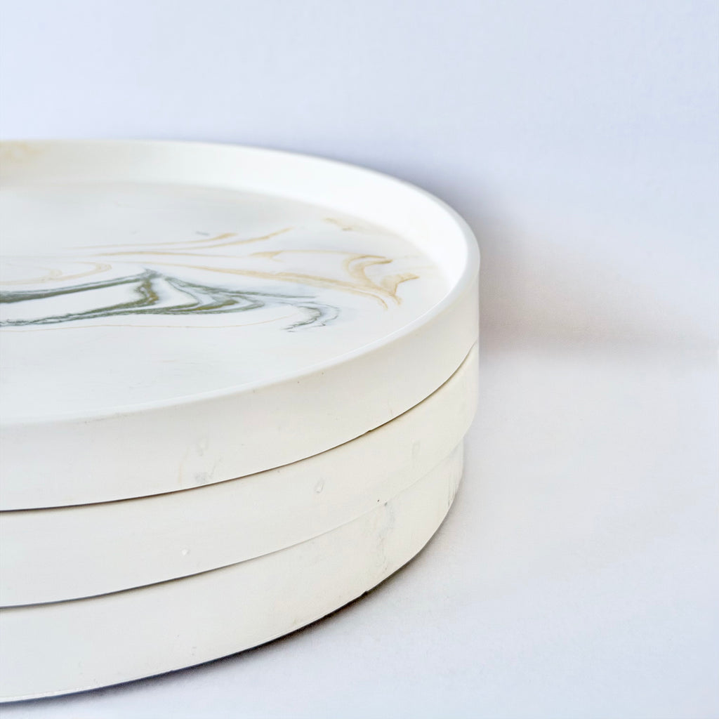Gold Marble Design Edge Tray (Large)