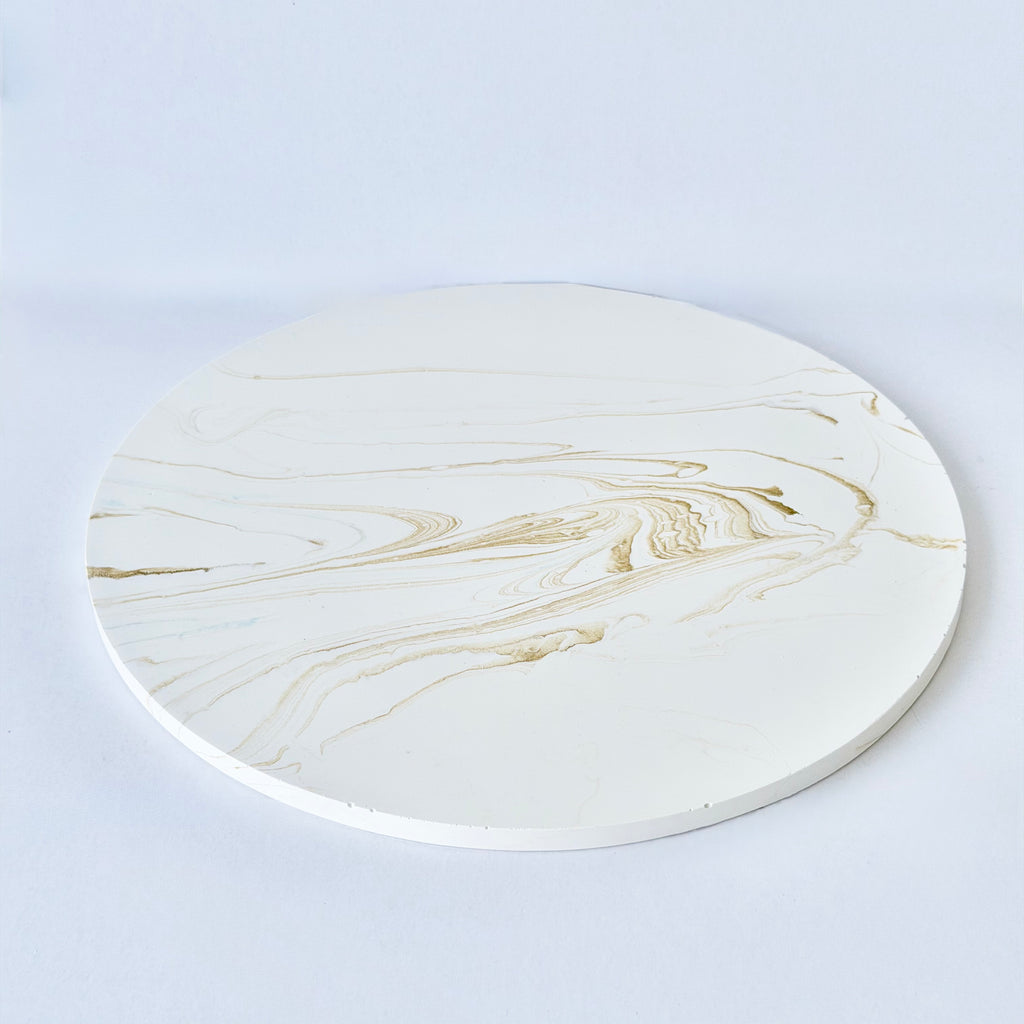Gold Marble Design Flat Tray