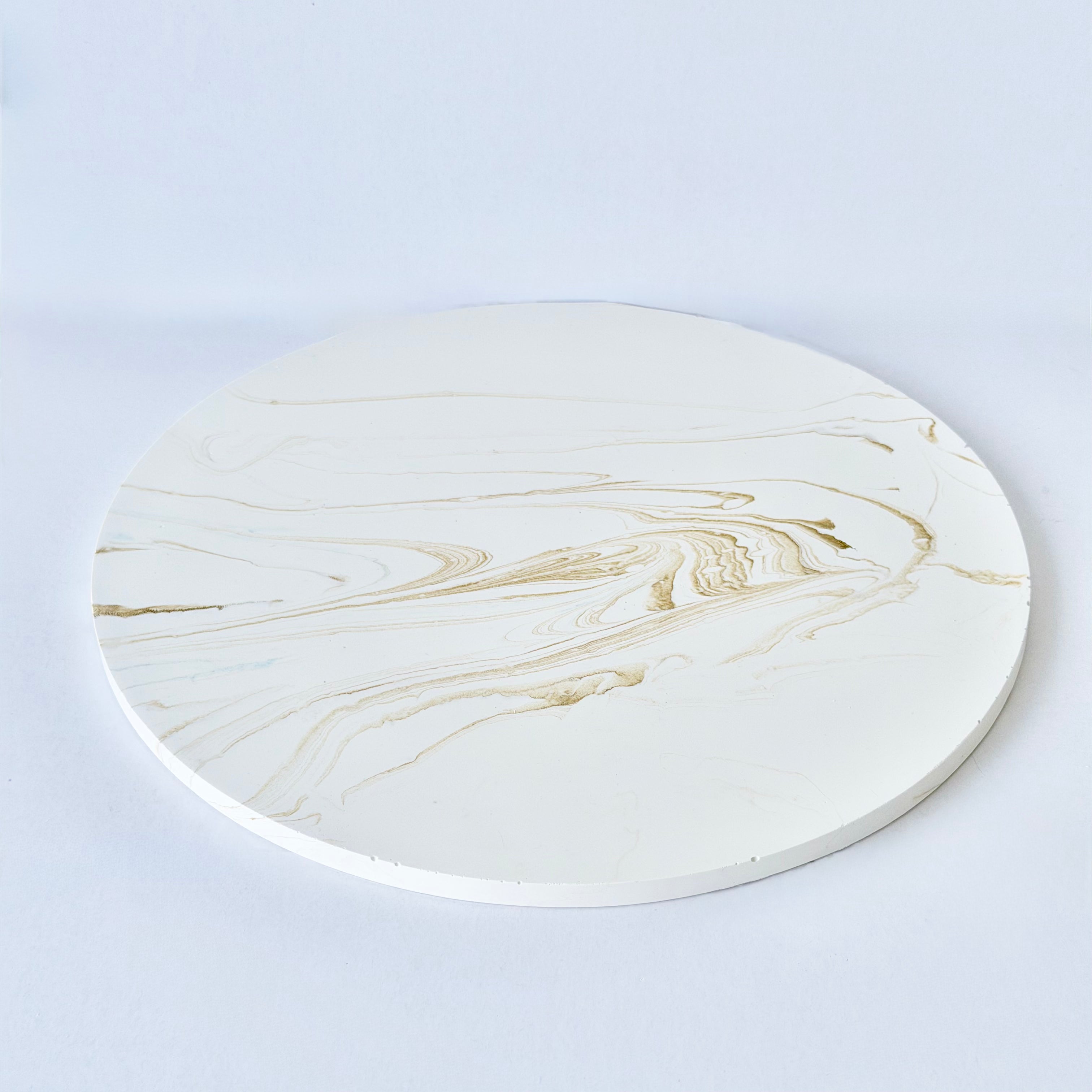 Gold Marble Design Flat Tray