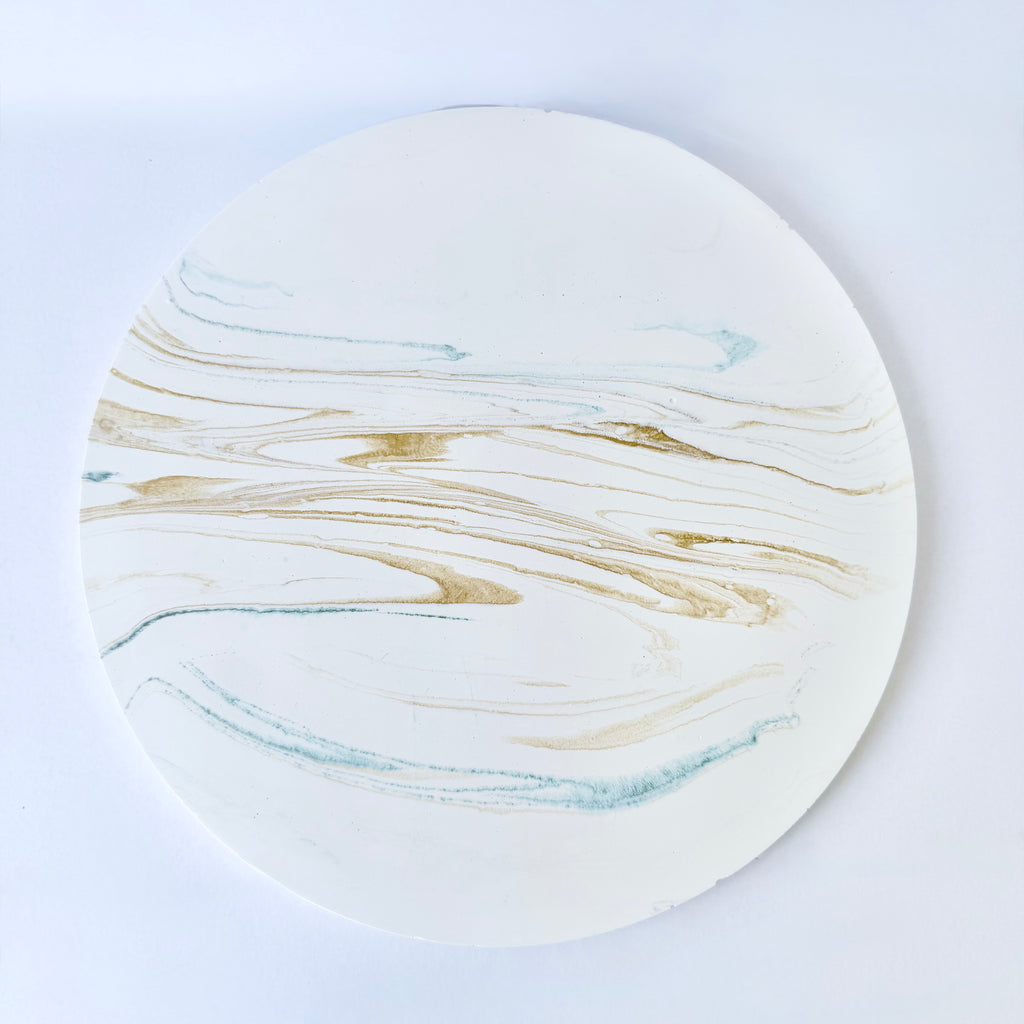 Gold Marble Design Flat Tray