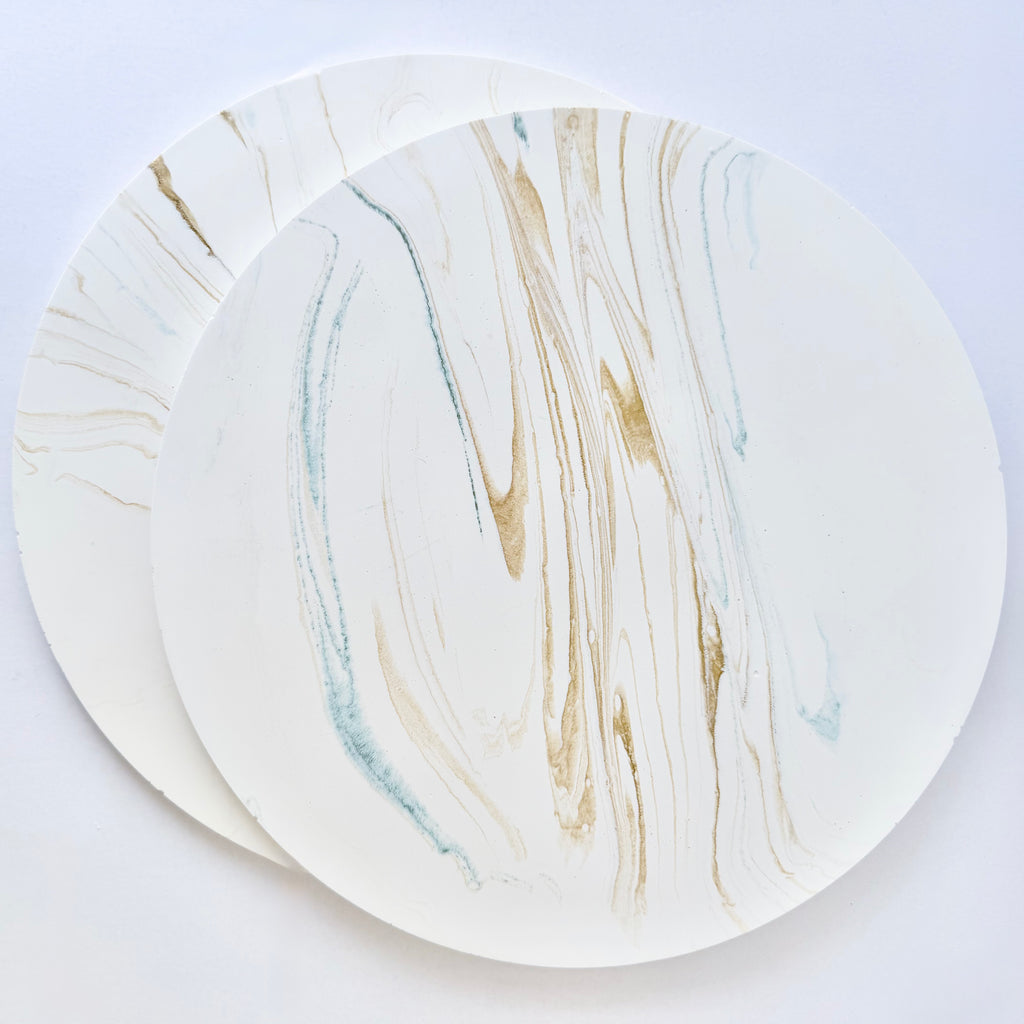 Gold Marble Design Flat Tray