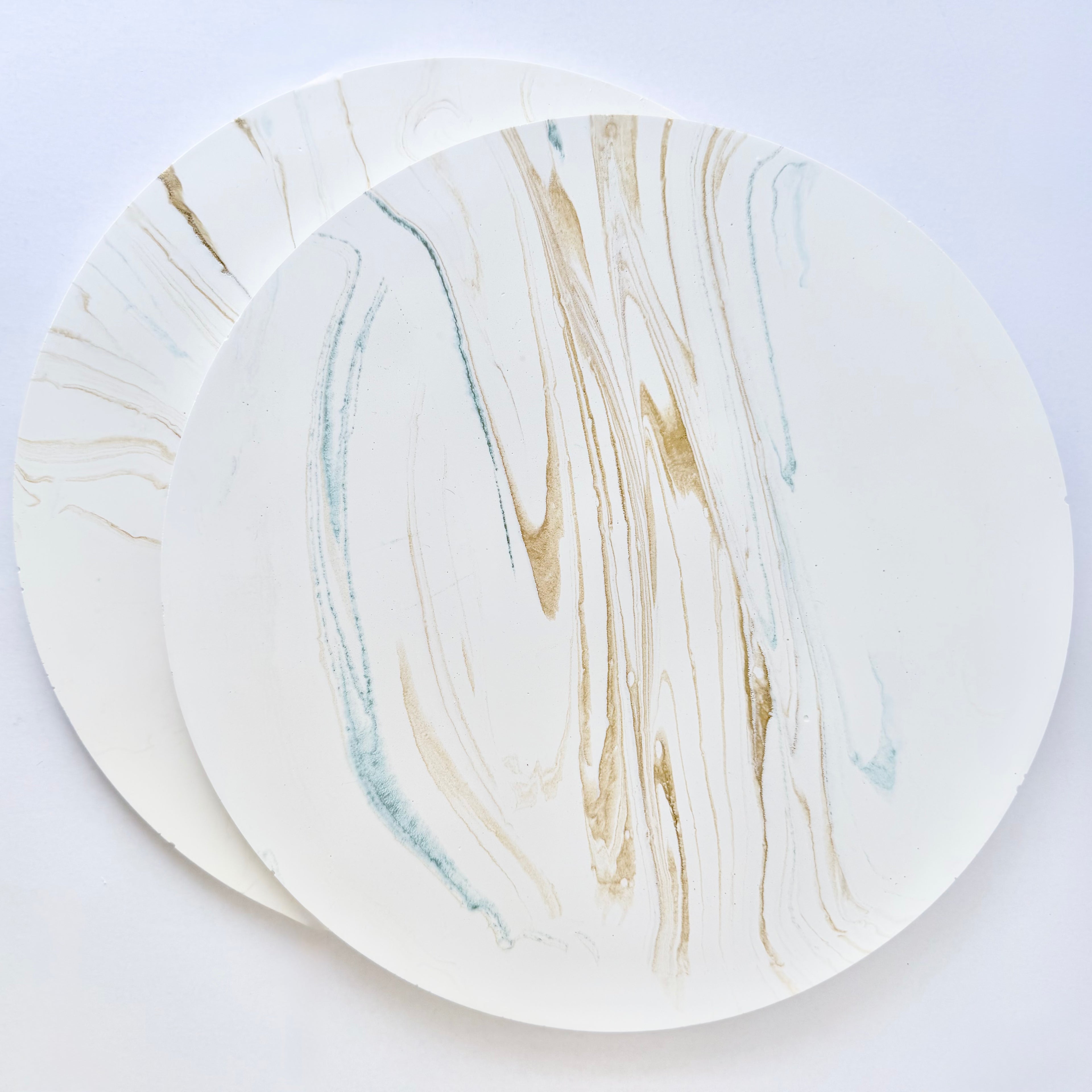 Gold Marble Design Flat Tray