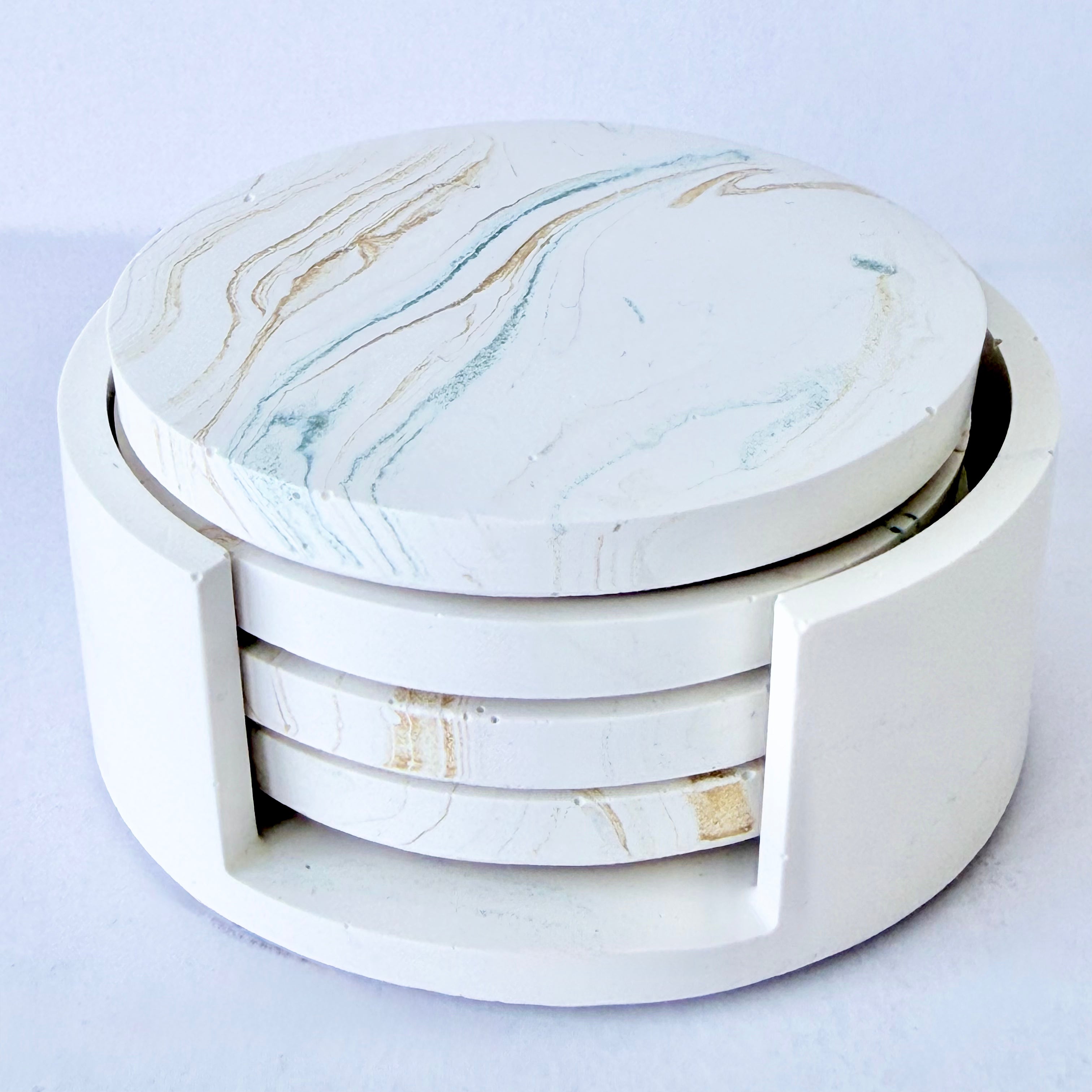 Gold Marble Design Coaster Set