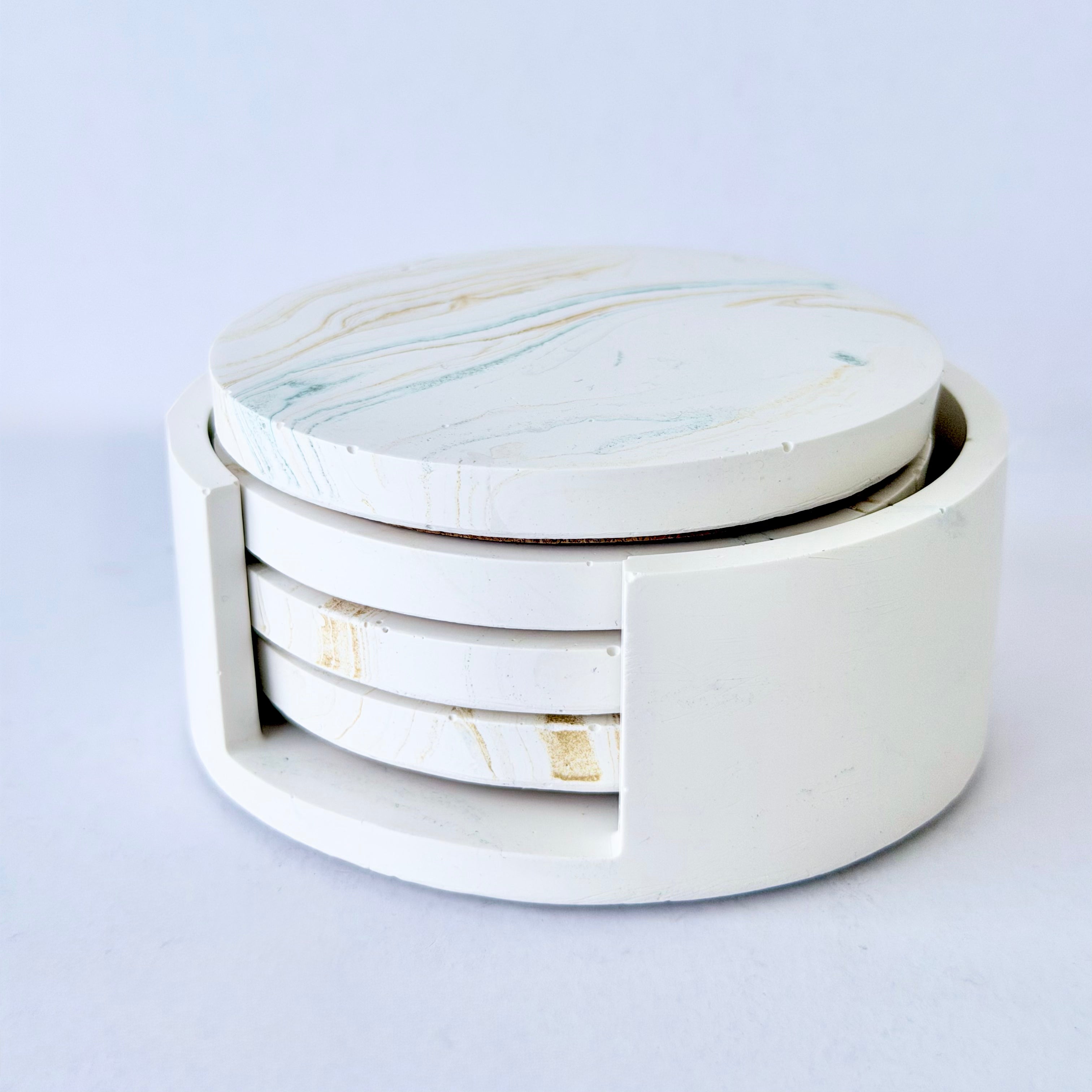 Gold Marble Design Coaster Set