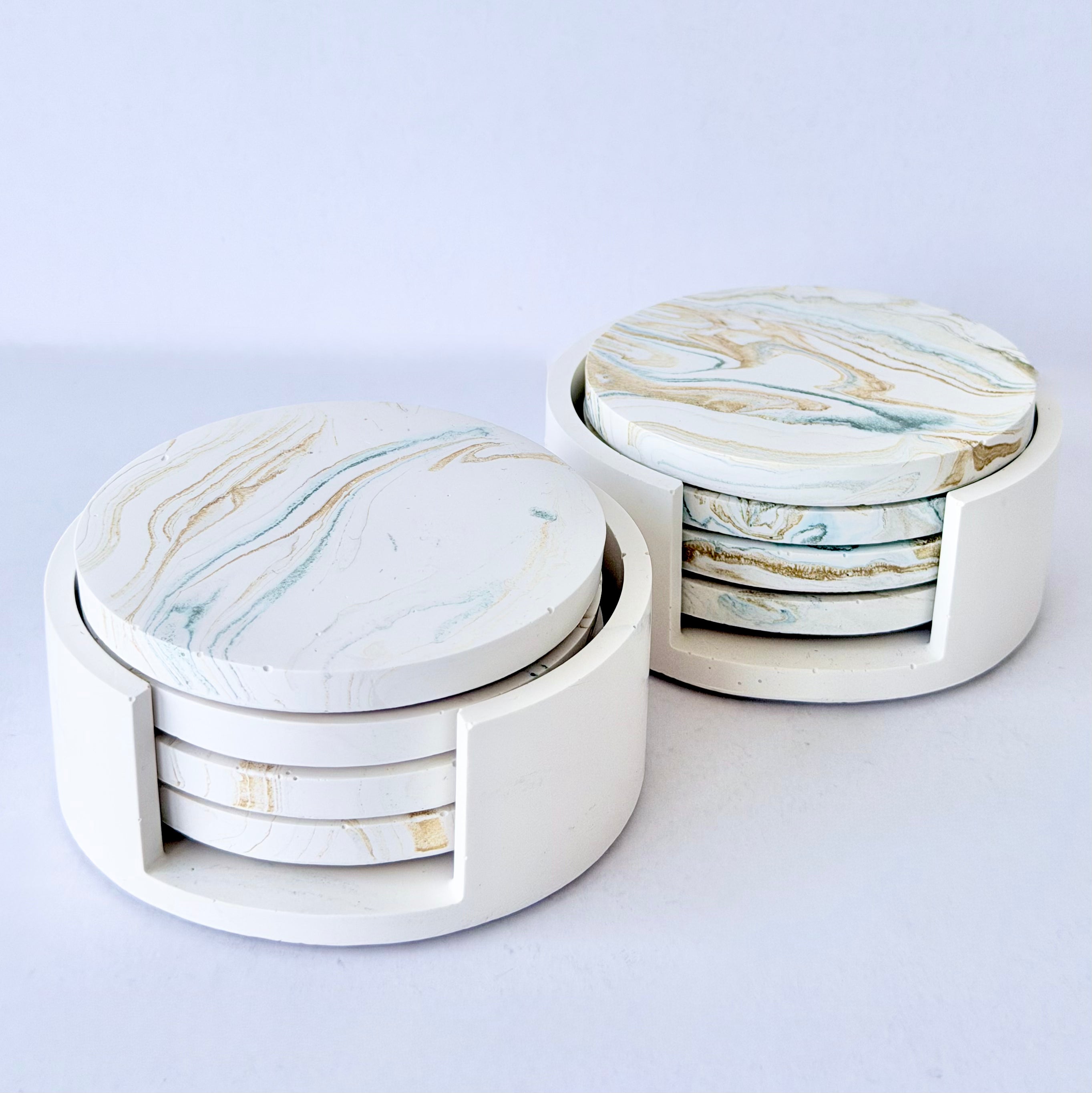 Gold Marble Design Coaster Set