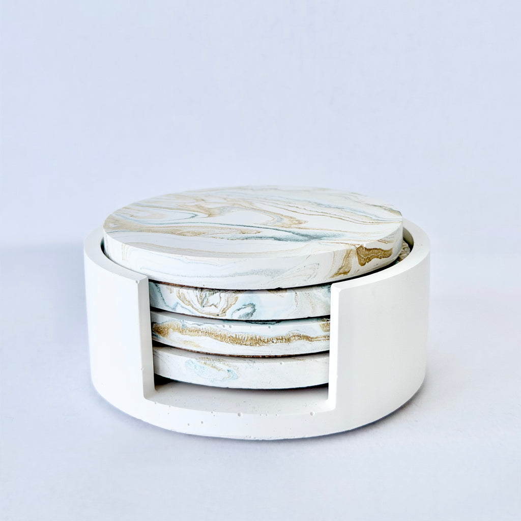 Gold Marble Design Coaster Set