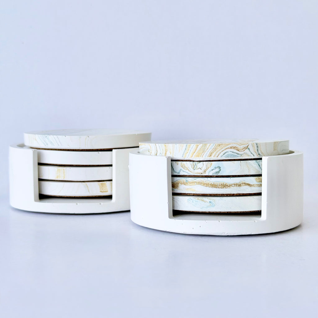 Gold Marble Design Coaster Set
