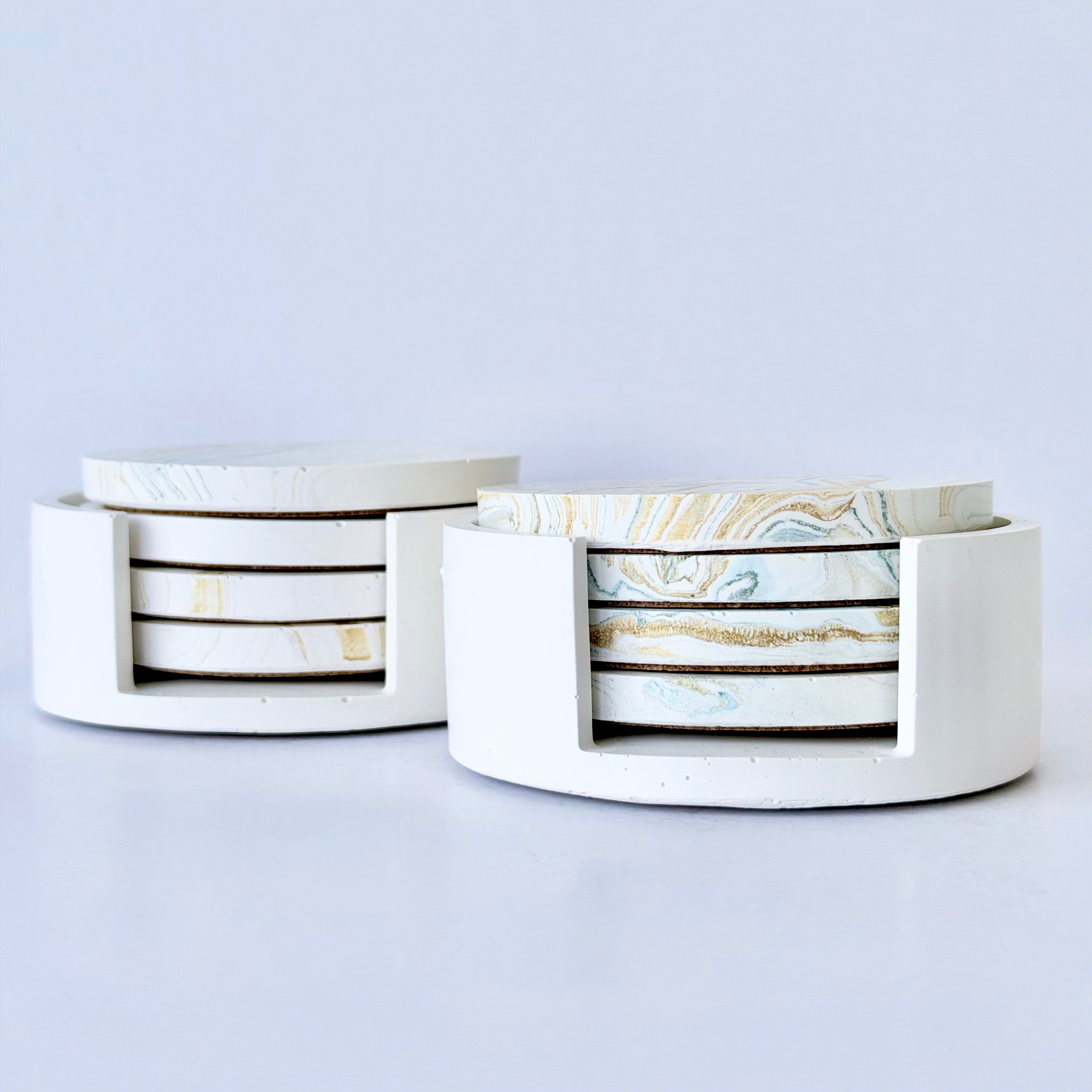 Gold Marble Design Coaster Set