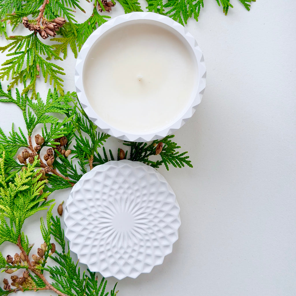 Winter Forest Geo Candle